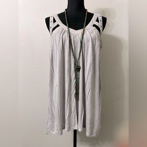 Gray/Silver Cutout Pattern Maurices Tank Top